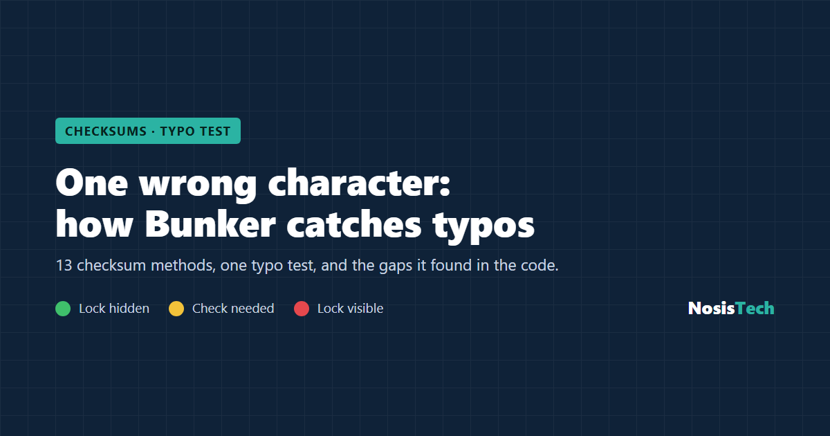 One wrong character: how Bunker catches typos in crypto addresses. NosisTech.